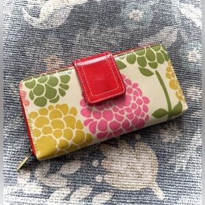Boden Floral Key & Card Holder - Pink, Green, Yellow